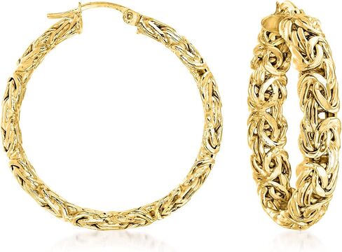 Ross-Simons 18kt Gold Over Sterling Large Byzantine Hoop Earrings in Saudi Arabia