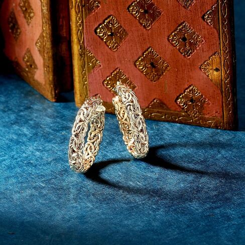 Ross-Simons 18kt Gold Over Sterling Large Byzantine Hoop Earrings in Saudi Arabia