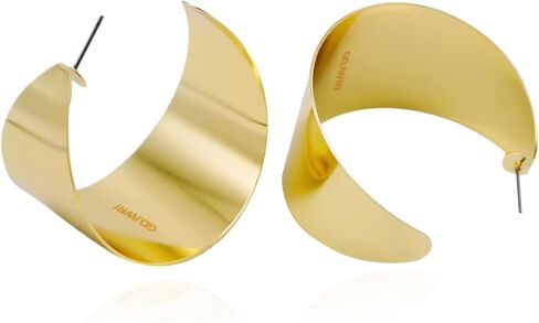 Geometric Chunky Hoop Earrings Large Vintage Statement Hypoallergenic Gold Plated Boho Earrings Jewelry for Girls Women Wedding Gifts in Saudi Arabia