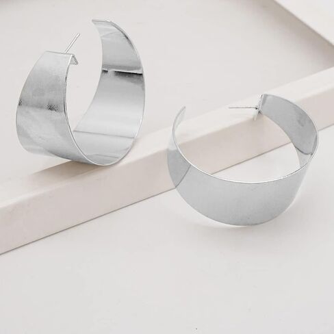 Geometric Chunky Hoop Earrings Large Vintage Statement Hypoallergenic Gold Plated Boho Earrings Jewelry for Girls Women Wedding Gifts in Saudi Arabia