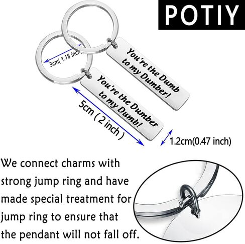 POTIY Dumb and Dumber Movie Keychain You're the Dumb to my Dumber Line Gift Lover in Saudi Arabia
