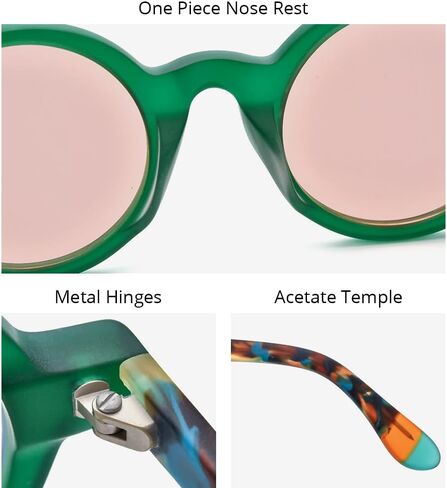 HEPIDEM Matte Acetate Vintage Retro Round Polarized Sunglasses for Women 9270T in Kuwait