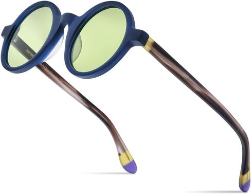HEPIDEM Matte Acetate Vintage Retro Round Polarized Sunglasses for Women 9270T in Kuwait