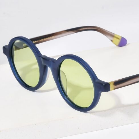 HEPIDEM Matte Acetate Vintage Retro Round Polarized Sunglasses for Women 9270T in Kuwait