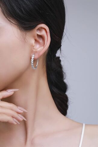أقراط من SBLING مطلية بالبلاتينيوم أو الذهب عيار 18 قيراطًا مرصعًا بالزركونيا - هدايا للنساء / الفتيات in Kuwait