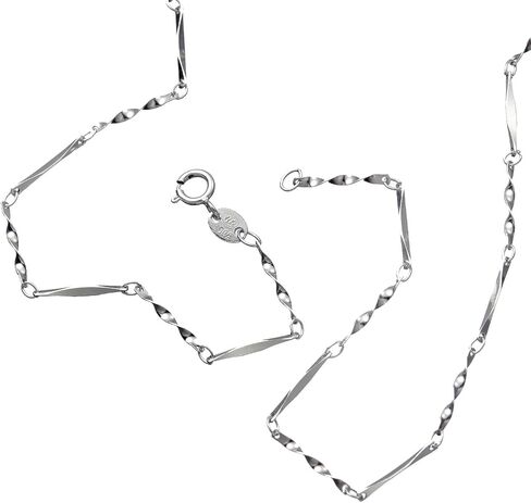 Sterling Silver 0.7mm/1mm Solid 925 Twister Link Dainty Chain Necklace for Lightweight Pendant 16’’-30’’ in Saudi Arabia
