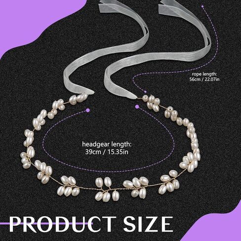 Tanfeine Flower Girl Headpiece, Pearl Wedding Headband for Girls, Princess All Pearls Hair Accessories Pearl Headband for Birthday, Party, First Communion,Wedding in Kuwait