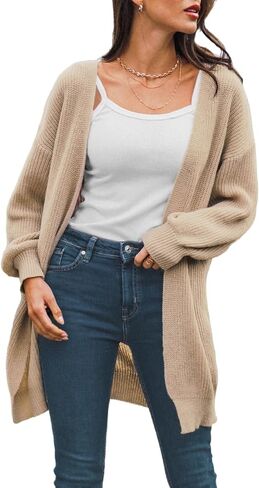 CUPSHE Women Cardigans Sweater Tops Long Sleeves Knit Sweater Casual Brown in Saudi Arabia