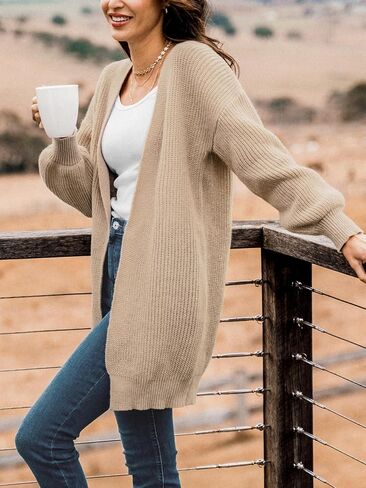 CUPSHE Women Cardigans Sweater Tops Long Sleeves Knit Sweater Casual Brown in Saudi Arabia