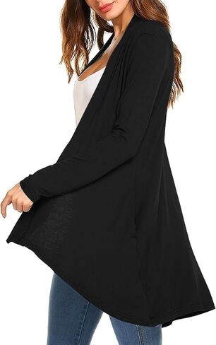 CUTEMOOT Women's 2023 Fall Lightweight Long Sleeve Cardigan Casual Open Front Cardigans Flowy Tops with Pockets in Saudi Arabia