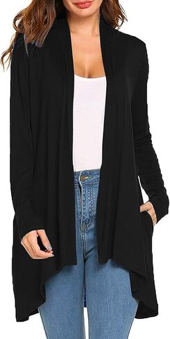 CUTEMOOT Women's 2023 Fall Lightweight Long Sleeve Cardigan Casual Open Front Cardigans Flowy Tops with Pockets in Saudi Arabia
