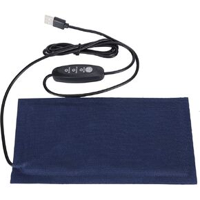 Tnfeeon Pet Heating Mat Pad Carpet Electric Heated USB Power Supply Adjustable Temperature for Soft Cosy for Puppies Kittens lizard(L)
