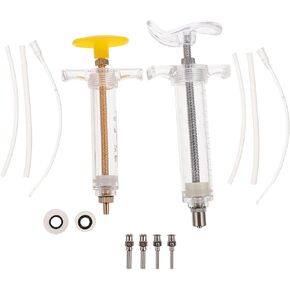 TEHAUX 2 Sets Hand Feeding Syringe for Baby Birds, Feeding Tubes Used for Pet Baby Bird Parrot Feed Milk and Medicine, 20ml, 10ml