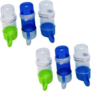 6pcs Automatic Drinking Fountain Bird Cage Feeder Automatic Feeding Device Jug Water Bottle Canary Water Automatic Water Feeder Dog Bowls Raised Dog Animal Water Container Plastic