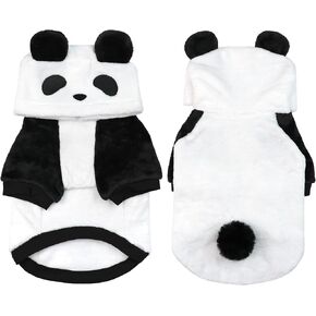 HOTUMN Panda Dog Halloween Costume - Pet Halloween Cosplay Hoodies Cute Puppy Panda Costume, Hoodie Warm Outfits for Small and Medium Dogs (Small)