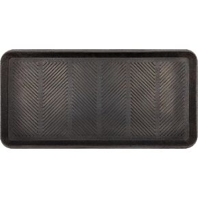 Mohawk Home All Weather Boot Tray Indoor/Outdoor Utility Shoes Mat Multi Purpose Heavy Duty Plastic Black 1'3"x2'5"