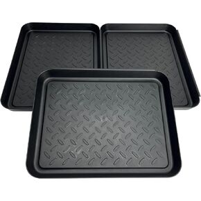 Shoe Tray for Entryway, 3 Pack Indoor Mats, Dog Feed Mat, Rain Boots Drying Tray, Black in Saudi Arabia