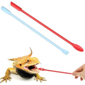 2Pcs Reptile Food Spoon Silicone Crested Gecko Feeding Spoon, Crested Gecko Food Mixing Spoon for Gecko Lizard Gargoyle Bearded
