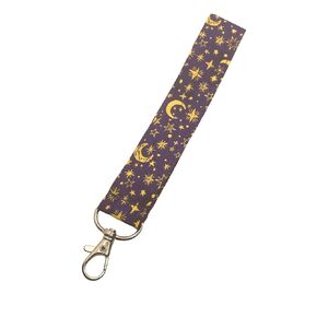 Fabric Keychains Novelty Key FOBs (Purple Moon)