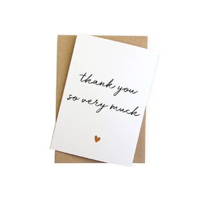 XOandQuin Thank You So Very Much Letterpress Heart Card