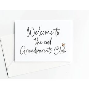 Pregnancy Reveal for Grandparents to be Card, Cool Grandparents Club, Baby Announcements Family, We're Having a Baby Gift for Parents, Mom to Be