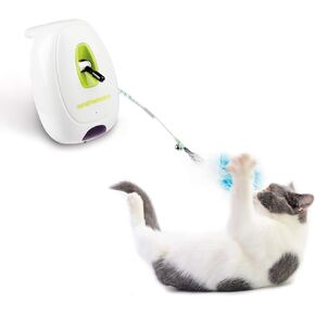 ALL FOR PAWS Automatic Cat Wand Toy Motion Activated Interactive Cat Toys Enrichment Feather Teaser Toys with Post Adaptor for Indoor Cats