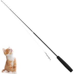 MiOYOOW Cat Toys Wand, Retractable Cat Rod 3-Section Interactive Cat Toys with EVA Non-Slip Handle for Indoor Cats Kittens(Not Include Replacement)