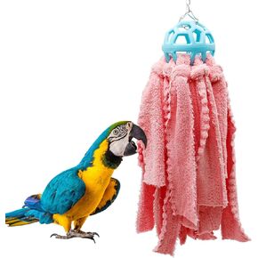 Bird Chewing Toys, Hanging Parrot Shredding Cotton Toys, Bird Cage Accessories, Suitable for Small to Large Birds Cockatiel Parakeets Lovebirds Conure Macaws African Grey Amazon Parrots