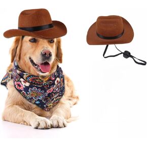 Pet Dog Cat Western Cowboy Hat, Funny Pet Hat, Adorable Puppy Kitten Decoration, Adjustable Pet Hat, Suitable for All Kinds of Small and Medium Dogs and Medium and Large Cats