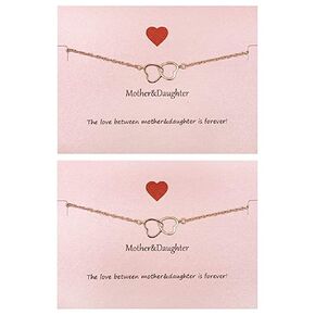 Mother Daughter Bracelet Set Mother day Gifts for Mom Heart Bracelet Mommy and Me Matching Bracelets Valentines Day Gifts for Daughters from Mom
