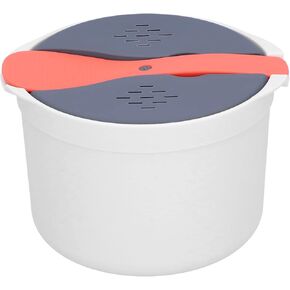 Microwave Rice Cooker Steamer,2L Rice & Pasta Microwave Cooker with Rice Scoop Dishwasher Safe,Dishwasher Safe,Household Microwave Rice Maker Set for Pasta,Potatoes,Vegetables