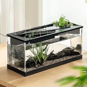 Acrylic Small Fish Tank, 1.5 Gallon Betta Fish Tank, Self Cleaning Fish Tank with Built in Silent Pump LED Light - Ideal for Hydroponic Growing System and Aquaponics