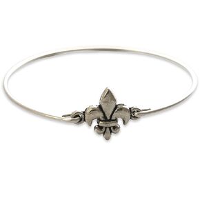 Fleur de Lis Bangle Bracelet France Theme Jewelry Mardi Gras Paris Party Favor Gift Avg. Size Woman