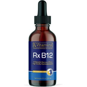 RX Vitamins B12 for Dogs and Cats - Dog Digestive Support for Improved Metabolic Process - Pure B12 for Cats to Support Nervous System - Ideal for your Dog Vitamins and Cat Supplies - 4oz