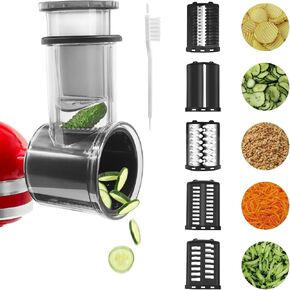 Slicer Shredder Attachments for Kitchen Aid Stand Mixer,Food Slicers Cheese Grater Attachment for Kitchen aid Accessories, Salad Maker Accessory Vegetable Chopper Slicer Accessories with 5 Blades in Kuwait