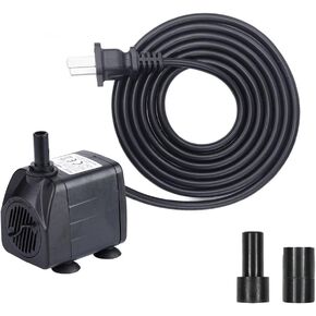 Fountain Pump for Aquariums, Quite Pump,Fish Tanks, Ponds, 180 GPH, 10W, 4ft Lift,Pond Pump for Fish Tank, Pond, Aquarium, Statuary, Hydroponics., Black, CHBT_650