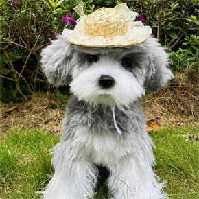 Handmade Pet Straw Hat,Fairy Bow Dog Hat,Funny Sombrero Cap for Party Decorations,Cute Cat Outfit for Cats and Small Dogs,Cat Birthday Gifts for Party,Photo Prop