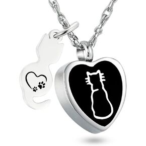Heart Urn Necklace for Pet Ashes Cremation Urn Necklace for Ashes Pet Keepsake Fur Pendant Ashes Necklace Memorial Locket Ashes Holder
