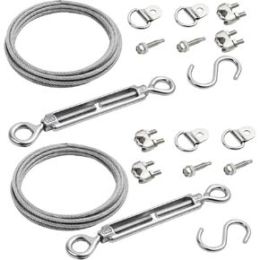 2 Pack Anti-Sag Gate Kits for Wood Fence, Durable Steel Gate Support Hardware Cable Kit, Anti-Sagging Fence Gate Kit Wood Door Frame Repair Kit for Interior and Exterior Use