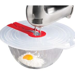 Mixing Bowl Splatter Guard, 12 Inch Silicone Anti Splash Cover Egg Whisk Mixing Bowl Lid, Reusable Mixer Splatter Guard for Kitchen Cooking Baking, Fits Most Hand and Electric Mixers