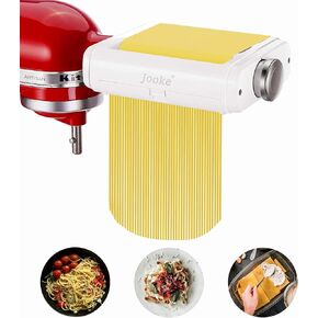 Pasta Maker Attachment for All Kitchenaid Stand Mixers,Noodle Ravioli Maker 3 in 1 Pasta Attachments Includes Dough Roller,Spaghetti Fettuccine Cutter,Cleaning Brush Pasta Machine Accessories for KA