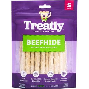 Beefhide Munchy Sticks 5" Dog Chew Treats - Natural Flavor, 40 Count/1 Pack