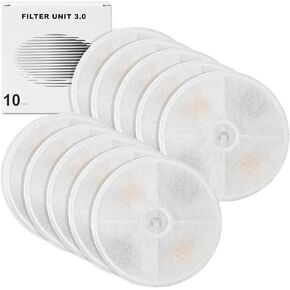 Upgraded Filters for Cat Water Fountains E versweet 2S/3/3 Pro,E versweet Solo/Solo SE, Pet Water Fountain Replacement Filters (10 pcs)