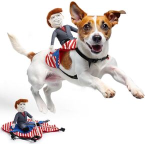 Nocciola Dog Costume, Funny Dog Costumes with Squeaker, Riding Designed Costume for Small Medium Large Dogs (Small)