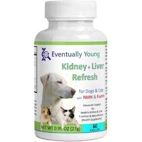 12-in-1 Kidney Support for Dog & Cat with NMN & Fisetin - Super Phosphate Binder Kidney and Liver Supplement for Feline, Canine Healthy Aging & Longevity (60 Capsules)