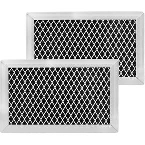 JX81J، WB02X11124 فلتر الفحم المعاد تدويره بالميكروويف - فلتر الكربون المنشط الحقيقي - إطار من الألومنيوم السميك متوافق مع فلتر فحم الميكروويف GE WB06X10823 2 Pack in Kuwait