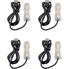 Flylin 4PCs 5V USB Aquarium Light, Smal Decoration LED Lighting Lamp, Aquarium Water Plant Light for Desktop Fish Tank Indoor Water Garden (Colorful)
