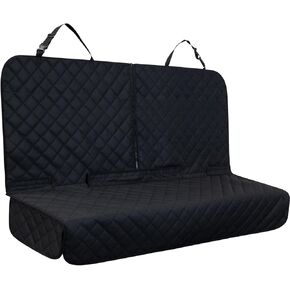 Back Car Seat Cover for Dogs, Nonslip Waterproof Dog Car Seat Protector for Rear Bench Seat Stays Securely in Place Fits for Cars & SUVs (All Black)