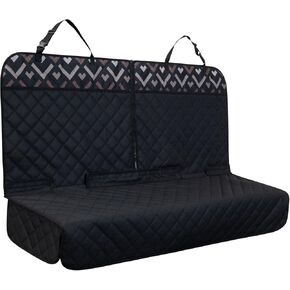 Back Car Seat Cover for Dogs, Nonslip Waterproof Dog Car Seat Protector for Rear Bench Seat Stays Securely in Place Fits for Cars & SUVs (All Black)