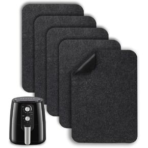 Heat Resistant Mat for Countertop, 5PCS Air Fryer Kitchen Appliance Slider Mats, 5mm/0.2inch Thickened Kitchen Countertop Heat Protector Mat Compatible for Ninja Foodi Air Fryer,Coffee Maker,Blender